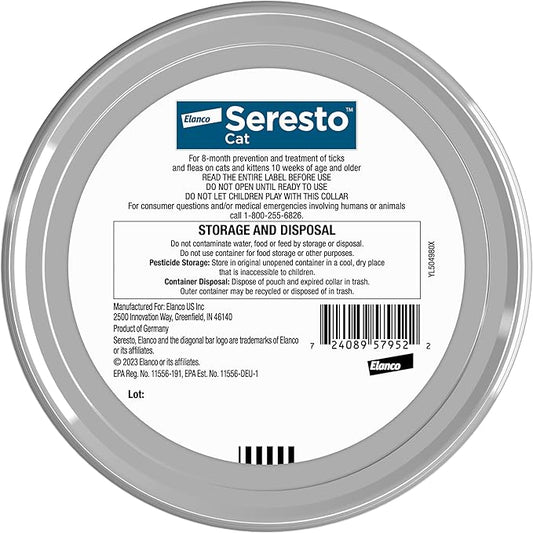 Seresto Cat Vet-Recommended Flea & Tick Treatment & Prevention Collar for Cats | 8 Months Protection