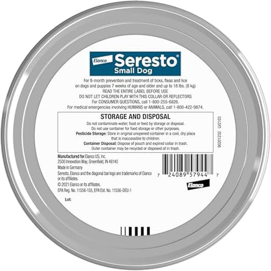 Seresto Small Dog Vet-Recommended Flea & Tick Treatment & Prevention